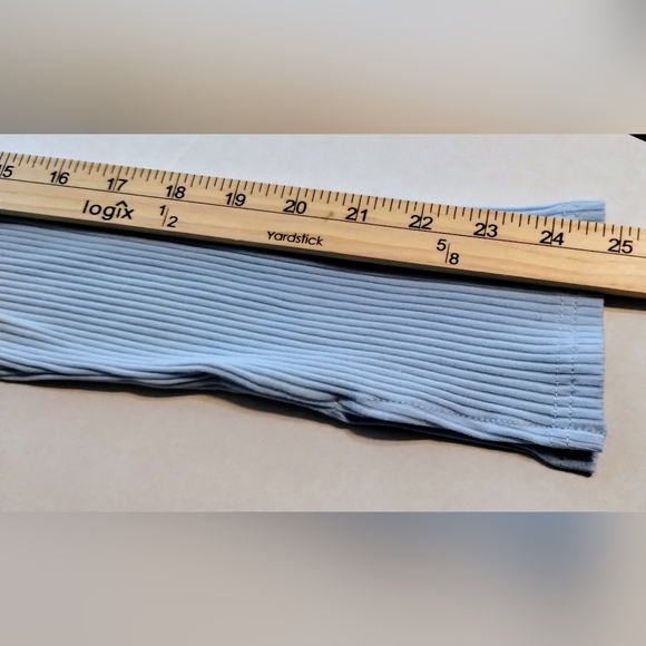 Sky Blue Ribbed Zip-Up Top - Picture 7 of 8